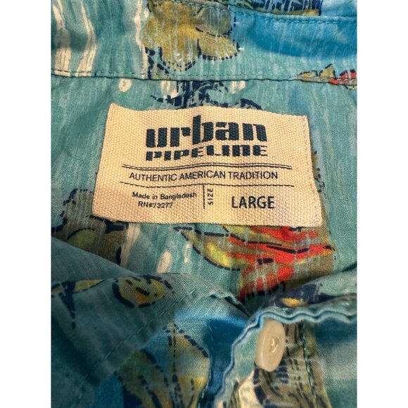 Urban Pipeline Mens L Cactus Desert Scene Short Sleeve Button-Down Shirt coastal - Picture 9 of 10